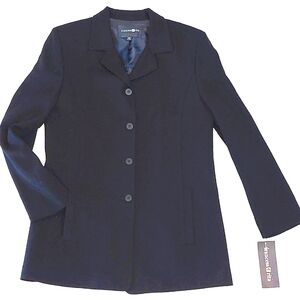 NWT black wool blend jacket, size 6